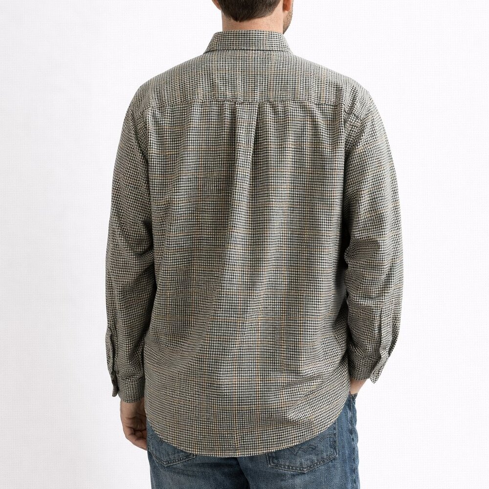 Orvis Men's XL Button-Up Shirt Brown Check Cotton Twill Casual Outdoor - Picture 2 of 8